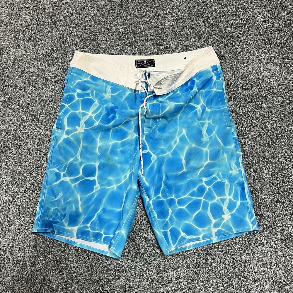 American Eagle Outfitters Mens Small Blue Water Print Board Shorts Swim Trunks